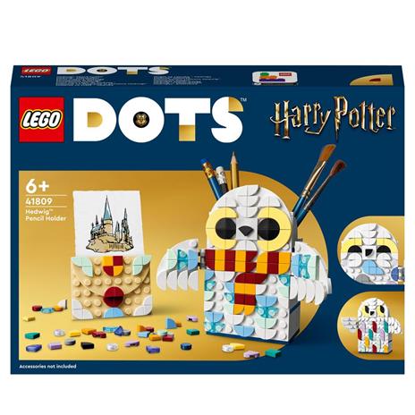 LEGO DOTS 41809 Portamatite di Edvige, Accessori da Scrivania di Harry Potter con Portapenne e Portablocco