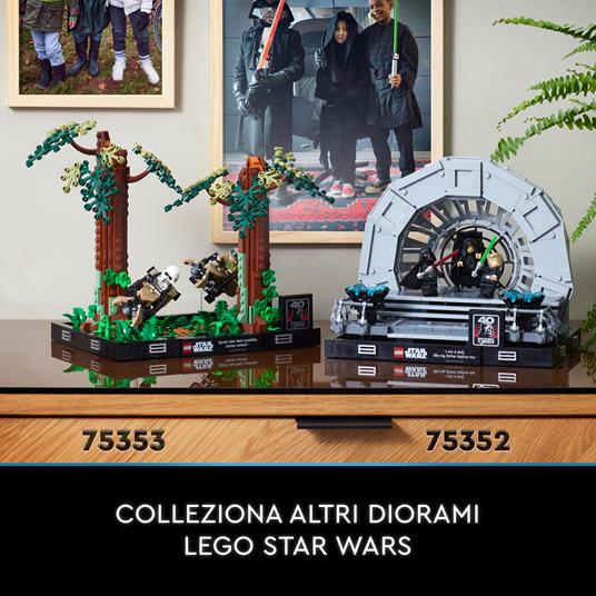 LEGO 75353 Star Wars Diorama Inseguimento con lo Speeder su Endor con Luke Skywalker, Principessa Leia e Scout Trooper - 14