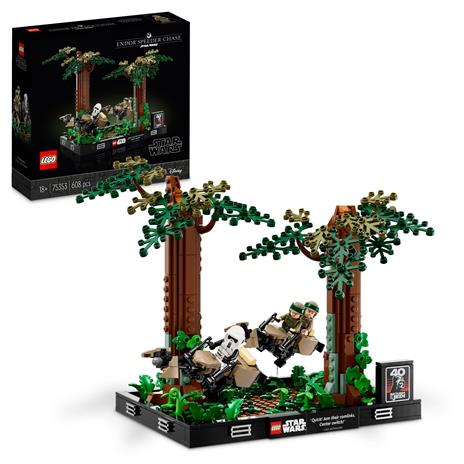 LEGO 75353 Star Wars Diorama Inseguimento con lo Speeder su Endor con Luke Skywalker, Principessa Leia e Scout Trooper - 7