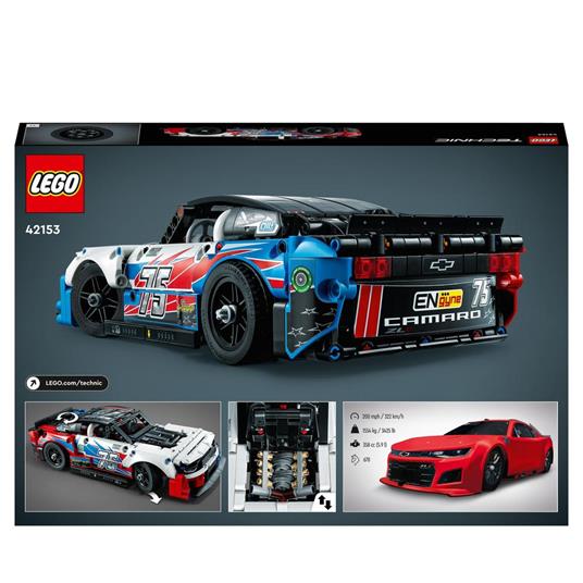 LEGO Technic 42153 NASCAR Next Gen Chevrolet Camaro ZL1 Modellino di Auto da Costruire Kit Macchina Giocattolo da Collezione - 8