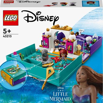 LEGO Disney Princess 43213 Libro delle Fiabe della Sirenetta con Micro Bamboline di Ariel, Principe Eric e Ursula, Film 2023