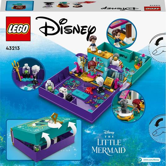 LEGO Disney Princess 43213 Libro delle Fiabe della Sirenetta con Micro Bamboline di Ariel, Principe Eric e Ursula, Film 2023 - 8