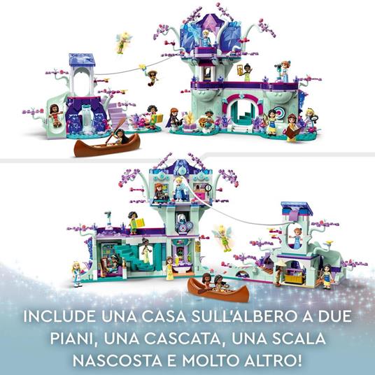 LEGO Disney 43215 La Casa sull'Albero Incantata con 13 Mini Bamboline di  Principesse, Gioco per Bambini 7+, Set Disney 100