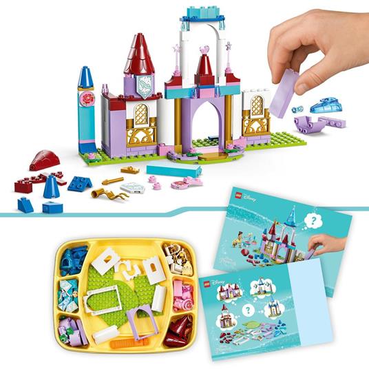LEGO Disney Princess 43219 Castelli Creativi, Set con Castello Giocattolo, Belle e Cenerentola, Giochi da Viaggio per Bambini - 4