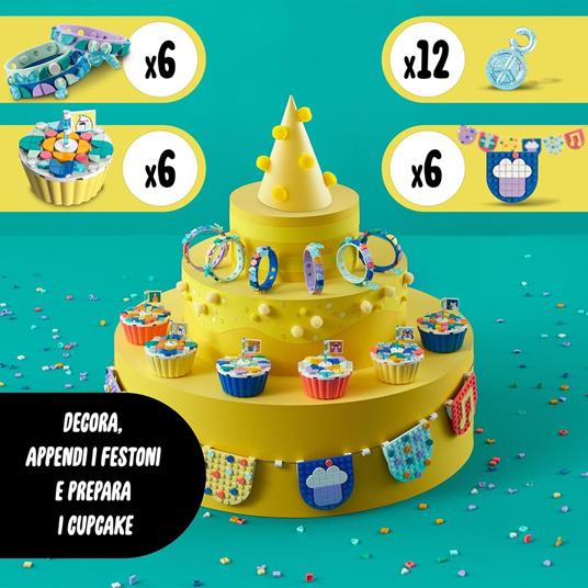 LEGO DOTS 41806 Grande Kit per le Feste, Giochi Festa Compleanno Bambini  Fai da Te con Cupcake, Braccialetti e Festoni - LEGO - DOTs - Set  mattoncini - Giocattoli