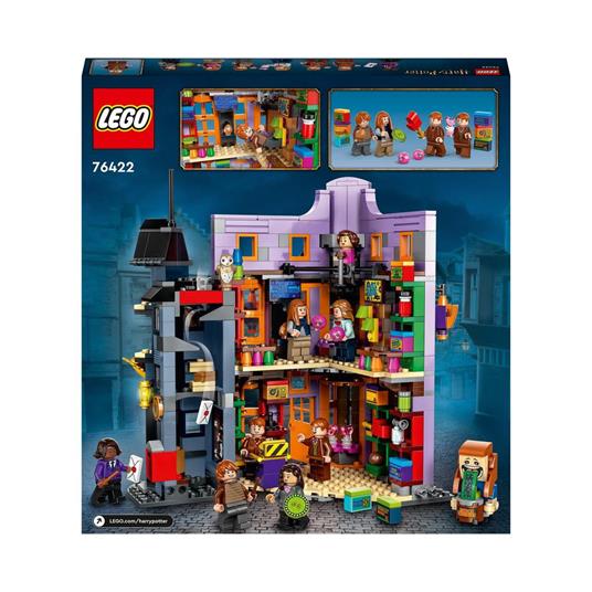 LEGO Harry Potter 76422 Diagon Alley Tiri Vispi Weasley Set 2in1 Negozio Giocattolo Scherzi e Ufficio Postale delle Civette - 8