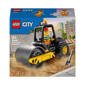 Giocattolo LEGO City 60401 Rullo Compressore Set di Costruzioni Giocattolo per Bambini di 5+ Anni Veicolo da Cantiere con Operaio Edile LEGO