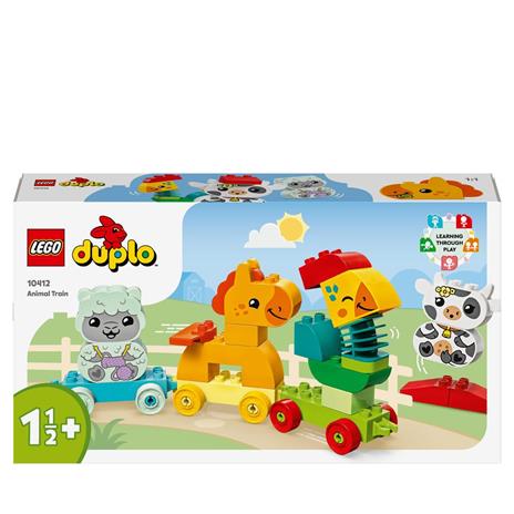 LEGO DUPLO 10412 Il Treno degli Animali, Giochi per Bambini da 1.5 Anni, Giocattolo Educativo per l'Apprendimento Didattico