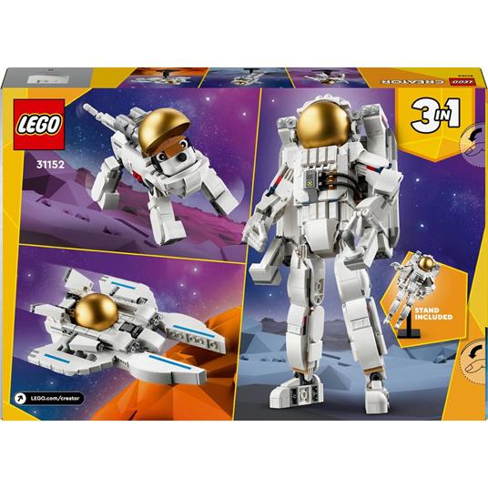 LEGO Creator 31152 3in1 Astronauta Trasformabile in Cane Giocattolo o in Astronave, Giochi da Costruire per Bambini di 9+ - 10