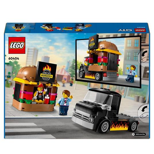 LEGO City 60404 Furgone degli Hamburger Giocattolo Veicolo per Bambini 5+ Anni Camion Food Truck con Accessori e 2 Minifigure - 8