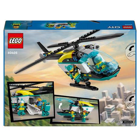 LEGO City 60405 Elicottero di Soccorso di Emergenza Set con Veicolo Giocattolo con Rotori e Verricello Giochi per Bambini 6+ - 8