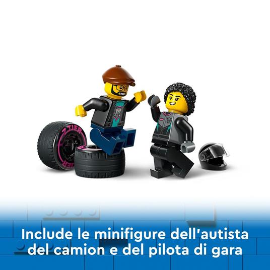 LEGO City 60406 Auto da Corsa e Trasportatore, Macchina e Camion Giocattolo per Bambini di 6+, Veicolo con Rampa Funzionante - 5