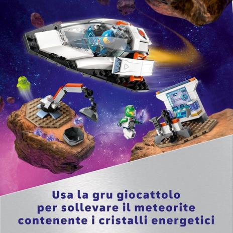 LEGO City 60429 Navetta Spaziale e Scoperta di Asteroidi, Gioco per Bambini 4+ con Astronave Giocattolo, Gru e 2 Minifigure - 3