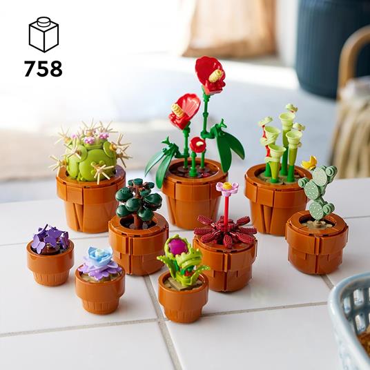 LEGO 10329 Icons Piantine, Set Collezione Botanica con Fiori Artificiali in Vaso Color Terracotta da Costruire - 2