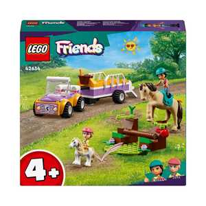 Giocattolo LEGO Friends 42634 Rimorchio con Cavallo e Pony, Giocattolo per la Cura degli Animali con 2 Mini Bamboline, Giochi Bambini 4+ LEGO
