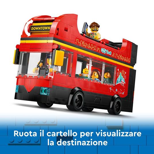 LEGO City 60407 Autobus Turistico Rosso a Due Piani, Giochi per Bambini 7+ con Veicolo Giocattolo e 5 Minifigure, Idea Regalo - 4