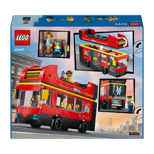 LEGO City 60407 Autobus Turistico Rosso a Due Piani, Giochi per Bambini 7+ con Veicolo Giocattolo e 5 Minifigure, Idea Regalo - 9