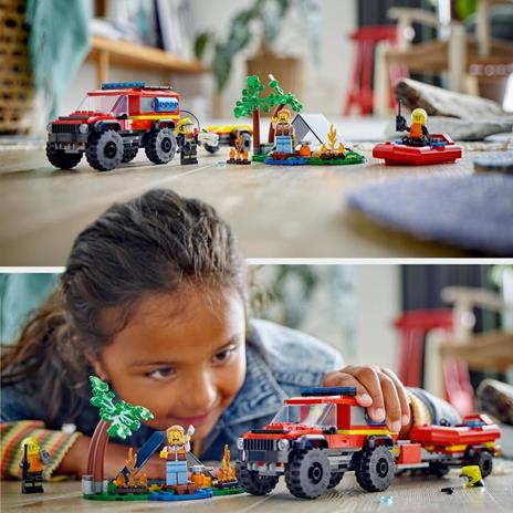 LEGO City 60412 Fuoristrada Antincendio e Gommone di Salvataggio, Camion dei Pompieri Giocattolo, Giochi per Bambini 5+ Anni - 2