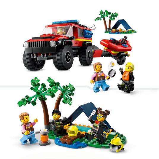 LEGO City 60412 Fuoristrada Antincendio e Gommone di Salvataggio, Camion dei Pompieri Giocattolo, Giochi per Bambini 5+ Anni - 4