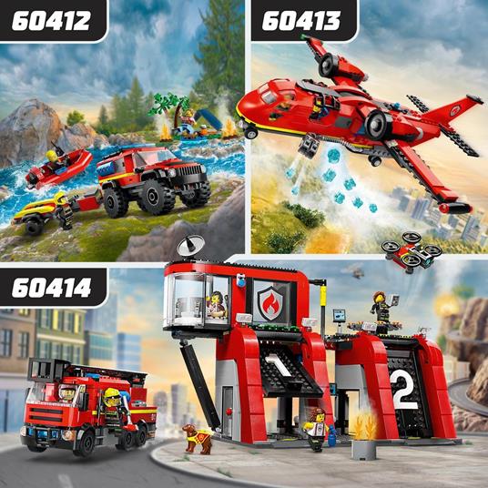 LEGO City 60412 Fuoristrada Antincendio e Gommone di Salvataggio, Camion dei Pompieri Giocattolo, Giochi per Bambini 5+ Anni - 6
