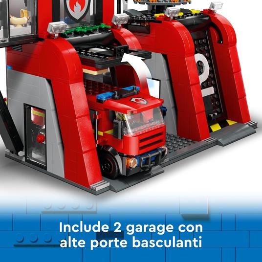 LEGO City 60414 Caserma dei Pompieri e Autopompa con Camion Giocattolo, 6 Minifigure, Cane e Accessori, Gioco per Bambini 6+ - 3