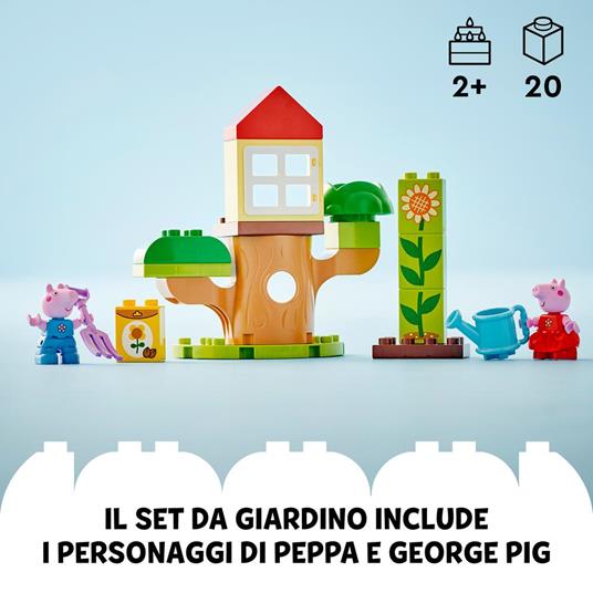 LEGO DUPLO 10431 Il Giardino e la Casa sull’Albero di Peppa Pig, Giochi Educativi per Bambini 2+ Anni, Playset con Personaggi - 4