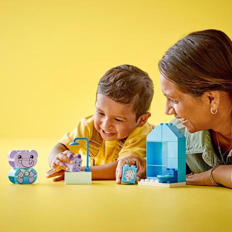 LEGO DUPLO 10413 Attività Quotidiane: il Bagnetto, Giochi per Bambini da 1.5 Anni, Playset Didattico con 2 Elefanti Giocattolo - 2