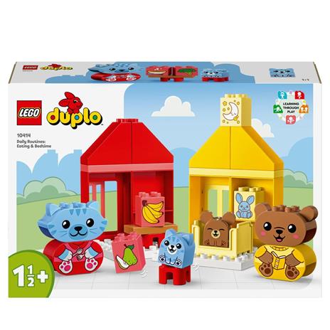 LEGO DUPLO 10414 Attività Quotidiane: Mangiare e Andare a Letto, Giochi per Bambini da 1.5 Anni in su con 4 Animali Giocattolo