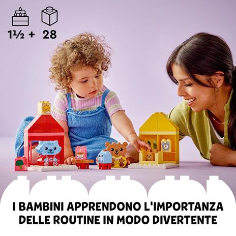 LEGO DUPLO 10414 Attività Quotidiane: Mangiare e Andare a Letto, Giochi per Bambini da 1.5 Anni in su con 4 Animali Giocattolo - 2