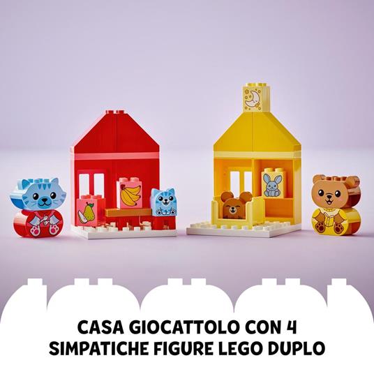 LEGO DUPLO 10414 Attività Quotidiane: Mangiare e Andare a Letto, Giochi per Bambini da 1.5 Anni in su con 4 Animali Giocattolo - 4