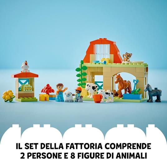 LEGO DUPLO 10416 Cura degli Animali di Fattoria Giocattolo, Gioco di Ruolo Educativo per Bambini 2+ con Figure Giocattolo - 4