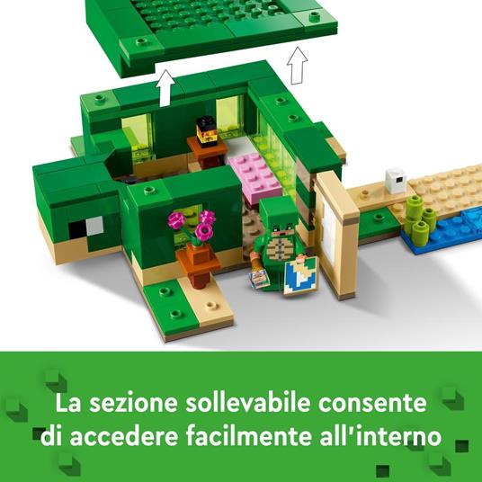 LEGO Minecraft 21254 Beach House della Tartaruga Casa Giocattolo da Costruire per Bambini di 8+ Anni con Personaggi e Animali - 5