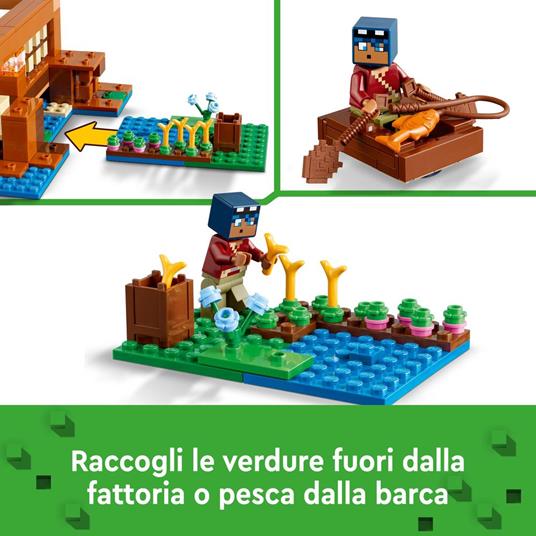 LEGO Minecraft 21256 La Casa-Rana Giocattolo da Costruire per Bambini di 8+ Anni con Personaggi Mob e Animali del Videogioco - 4