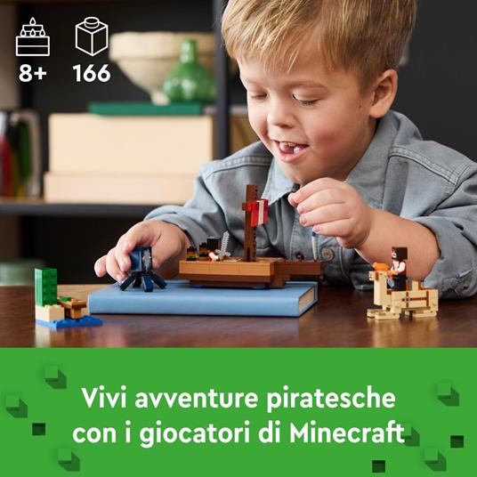 LEGO Minecraft 21259 Il Viaggio del Galeone dei Pirati, Barca Giocattolo da Costruire con Personaggi, Giochi per Bambini 8+ - 2