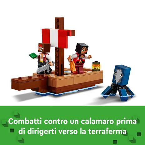 LEGO Minecraft 21259 Il Viaggio del Galeone dei Pirati, Barca Giocattolo da Costruire con Personaggi, Giochi per Bambini 8+ - 4