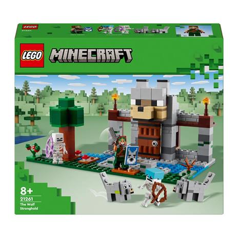 LEGO Minecraft 21261 Il Castello del Lupo Giocattolo da Costruire con Personaggi e Animali, Giochi di Ruolo per Bambini 8+