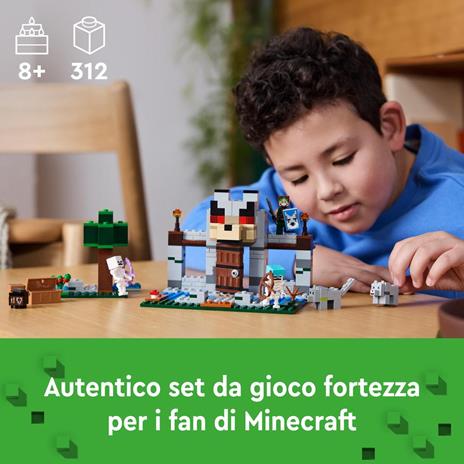 LEGO Minecraft 21261 Il Castello del Lupo Giocattolo da Costruire con Personaggi e Animali, Giochi di Ruolo per Bambini 8+ - 2