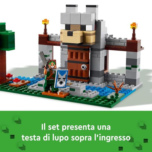 LEGO Minecraft 21261 Il Castello del Lupo Giocattolo da Costruire con Personaggi e Animali, Giochi di Ruolo per Bambini 8+ - 3