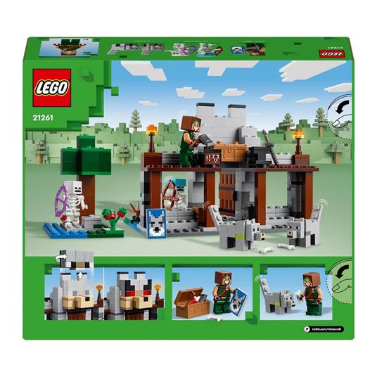 LEGO Minecraft 21261 Il Castello del Lupo Giocattolo da Costruire con Personaggi e Animali, Giochi di Ruolo per Bambini 8+ - 8