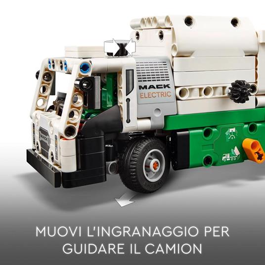 LEGO Technic 42167 Camion della Spazzatura Mack LR Electric, Veicolo Giocattolo Raccolta Rifiuti, Gioco per Bambini 8+ Anni - 4