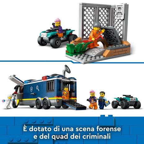 LEGO City 60418 Camion Laboratorio Mobile della Polizia, Giocattolo per Bambini di 7+ Anni con Quad Bike e 5 Minifigure - 4