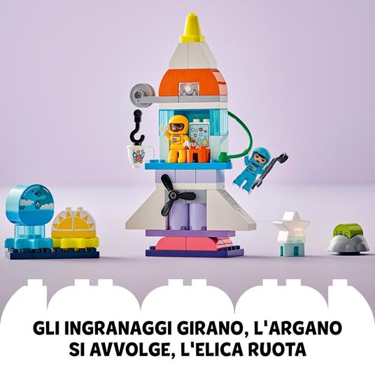 LEGO DUPLO 10422 Avventura dello Space Shuttle 3 in 1, Astronave Giocattolo Didattica, Gioco Educativo per Bambini di 3+ Anni - 5