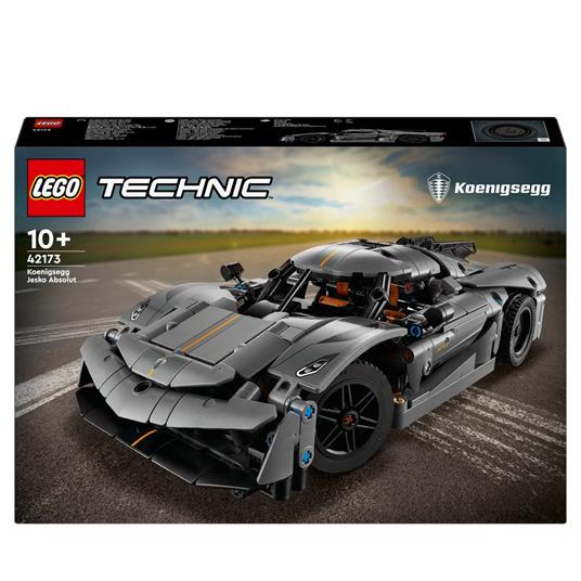 LEGO Technic 42173 Hypercar Koenigsegg Jesko Absolut Grigia, Modellino di Auto da Costruire, Macchina Giocattolo Bambini 10+