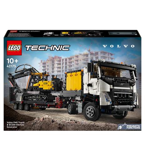 LEGO Technic 42175 Autocarro Volvo FMX ed Escavatore Elettrico EC230, Veicoli Giocattolo da Costruire, Regalo per Bambini 10+