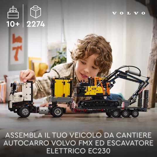 LEGO Technic 42175 Autocarro Volvo FMX ed Escavatore Elettrico EC230, Veicoli Giocattolo da Costruire, Regalo per Bambini 10+ - 2