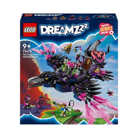 LEGO DREAMZzz 71478 Corvo di Mezzanotte della Mai-Strega, Giocattolo Trasformabile in Casa o Ragno, Giochi per Bambini 9+