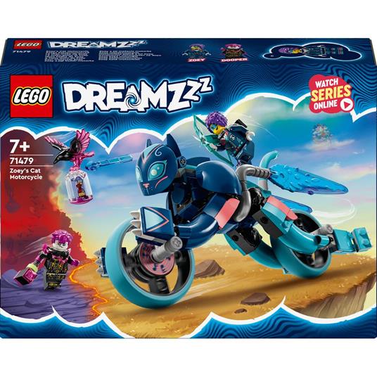 LEGO DREAMZzz 71479 La Moto-Gatto di Zoey, Veicolo Giocattolo da Costruire in 2 Modi, Giochi per Bambini 7+, Regalo Creativo