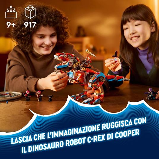 LEGO DREAMZzz 71484 Dinosauro Robot C-Rex di Cooper, Action Figure di T.Rex Giocattolo Trasformabile, Giochi per Bambini 9+ - 2