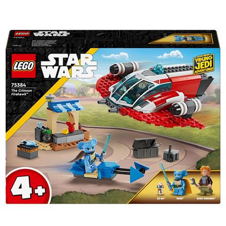 LEGO Star Wars 75384 The Crimson Firehawk Starter Set con Astronave Giocattolo Speeder Bike e 3 Personaggi Regalo Bambini 4+