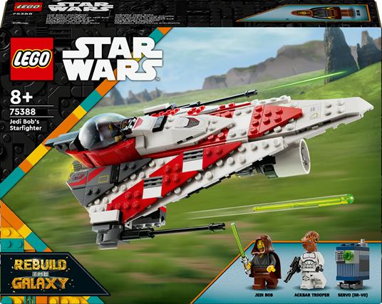 LEGO Star Wars 75388 Starfighter di Jedi Bob, Astronave Giocattolo da Costruire con 2 Minifigure, Giochi per Bambini 8+